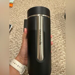 Espresso Black and Silver Travel Mug